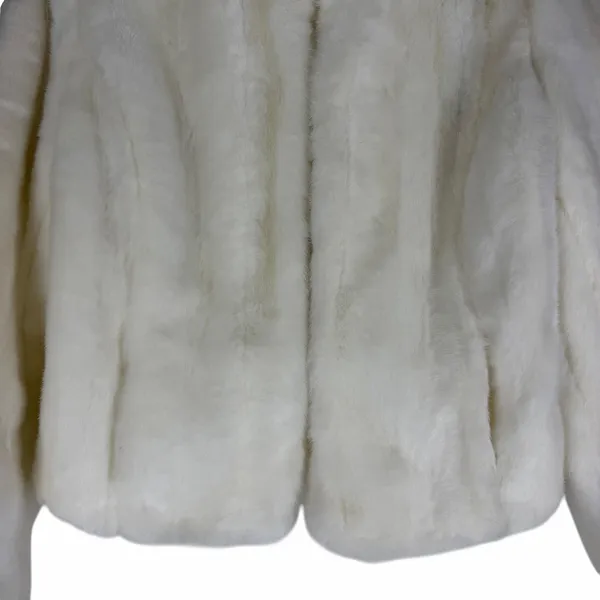 Ann Taylor LOFT Faux Fur Short Jacket White Size 4P - Image 6