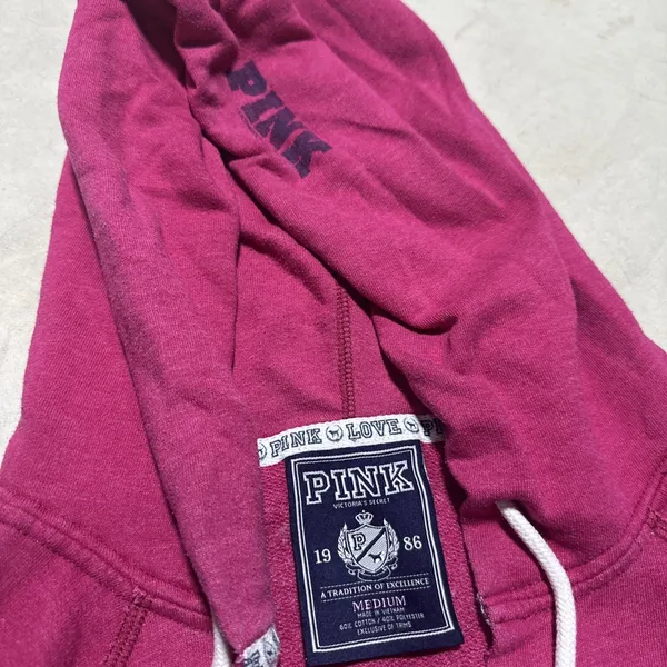 Victoria's Secret VS PINK Graphic Hoodie SAVE ME Pullover V Neck Y2K Women's M - Image 2