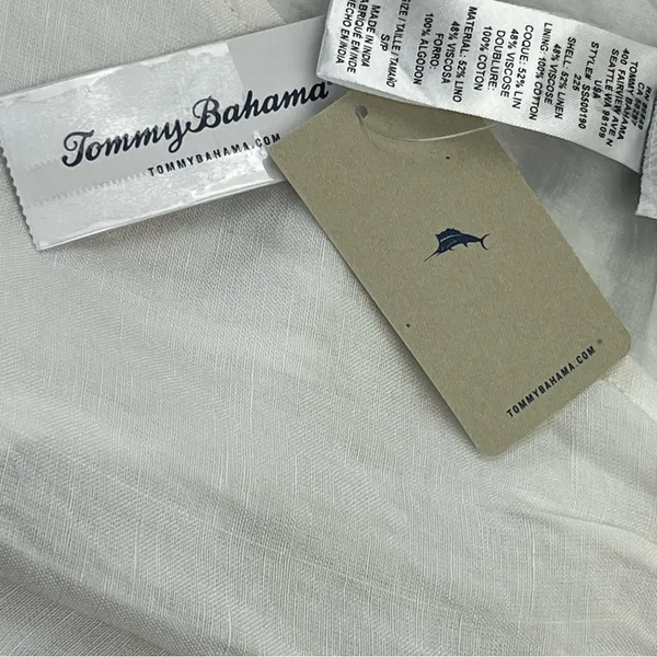 Tommy Bahama St. Lucia Linen-Blend Split-Shoulder Dress White SZ Small NEW *FLAW - Image 6