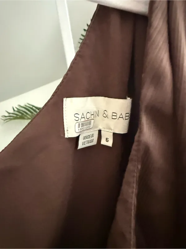 Sachin & Babi One Shoulder Keely Gown‎ in Brown, Size US 6 - Image 6