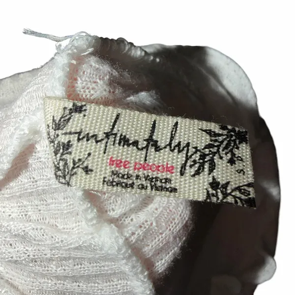 Free People white lettuce trim turtle neck “make it easy” thermal long sleeve top - Image 3