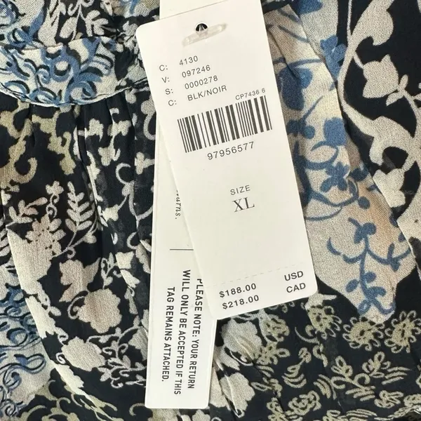 Anthropologie The Somerset Chiffon Maxi Dress in Black Floral Size XL NWT - Image 15
