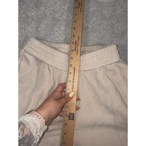 Nike Phoenix Fleece High Waisted Oversized Sweatpants Womens XS Beige Joggers - Image 10