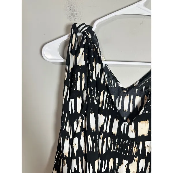 Banana Republic Tie Shoulder‎ Abstract Brushstroke V-Neck Tank Top Size S NWT - Image 3