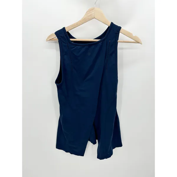 Athleta Foothill Crew Neck Split Back‎ Blue Tank Top Women's Size Small S - Image 2