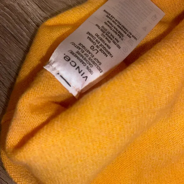 Vince Cashmere Scoop Neck Camisole‎ in Light Tangelo - Image 3