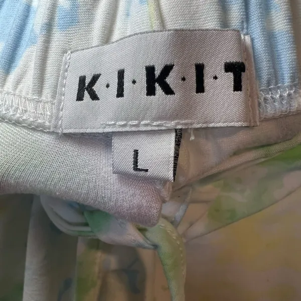 KIKIT 2-Piece Short Lounge Set Pastel Tie Dye Short Sleeve Button Up Shirt Large - Image 15