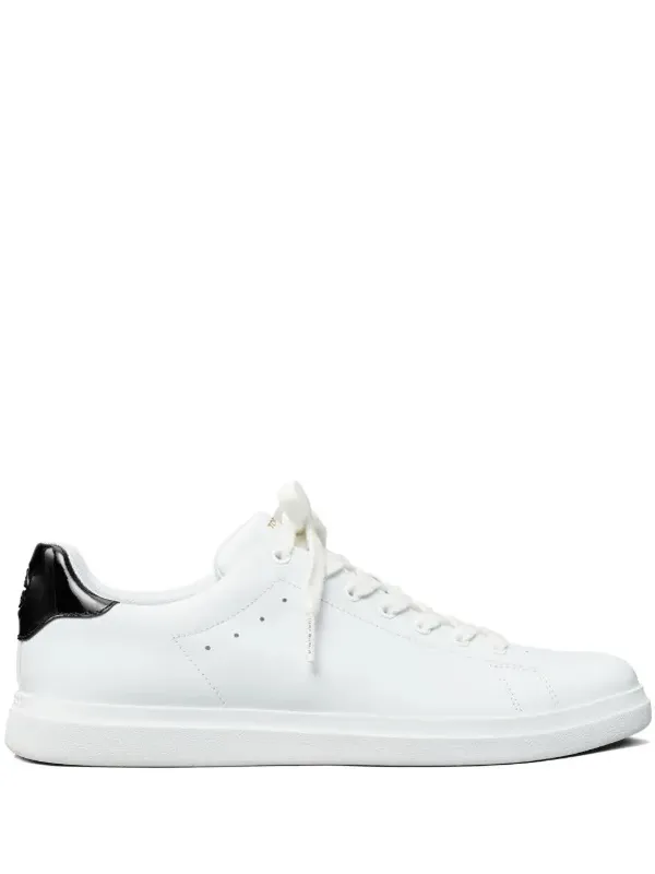 Tory Burch Howell Court leather sneakers Gold Logo Back White 8 - Image 14