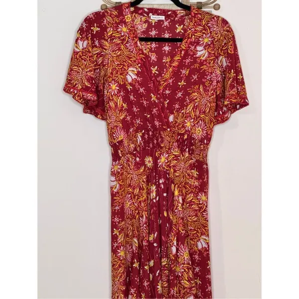 Poupette St. Barth Pink Floral Maxi Dress S - Image 3
