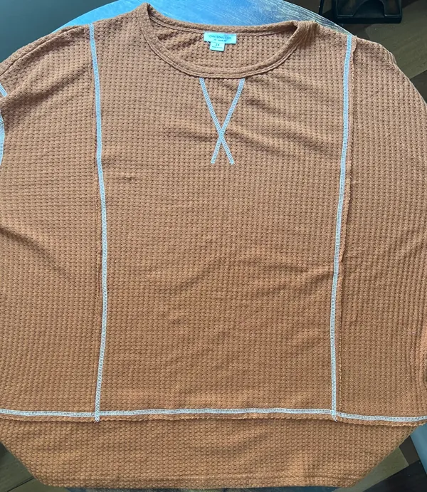 CHICSOUL | ladies plus size waffle, pull over shirt. Size: 2X. - Image 10