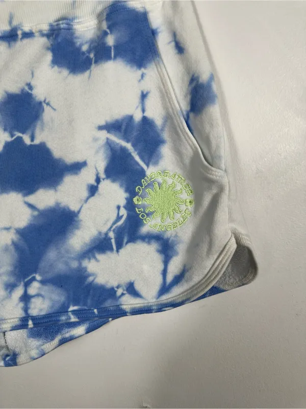 Daydreamer Sunny People Tie Dye Sweat Shorts Periwinkle Cloud NWT Small Made USA - Image 4