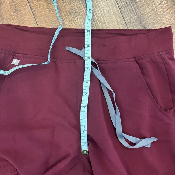 FIGS Zamora Jogger Scrub Pants Burgundy Red W18SW2005T Women's Small Tall ST - Image 8