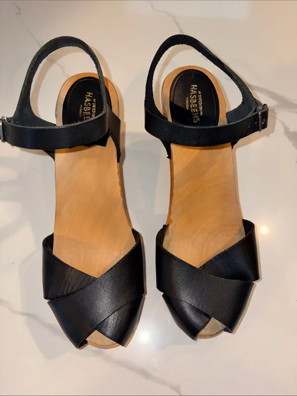 Swedish Hasbeens Merci Leather Clog Sandal 9 / 39 - Image 6