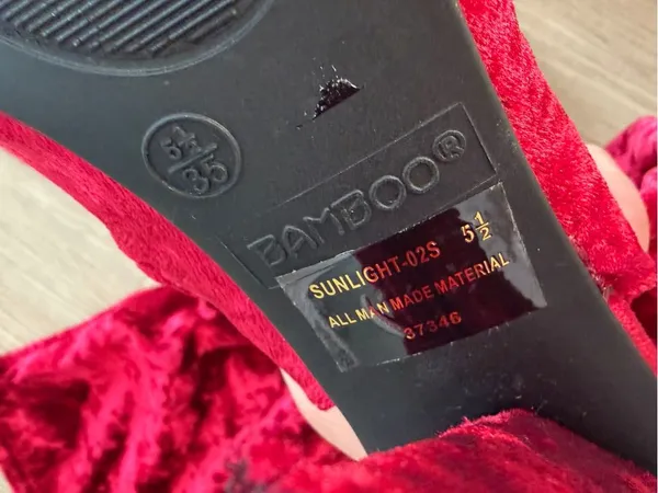 Red Velvet Over-the-Knee‎ Peep-Toe Heels - Image 6