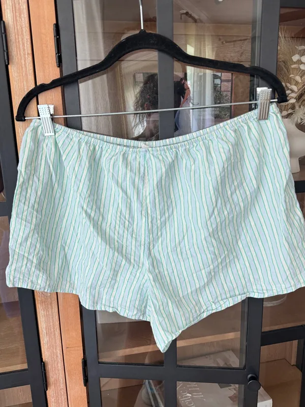 Aerie striped boxers shorts pajamas pinstriped mint flannel elastic waistband - Image 3