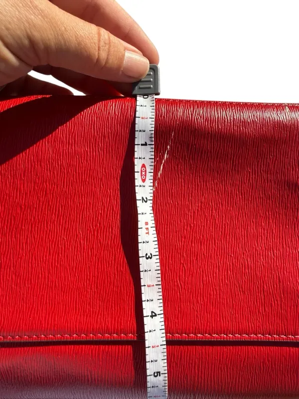 Antonio Melani Red Structured Faux Leather‎ Tote Handbag Top Handle Shoulder Bag - Image 15