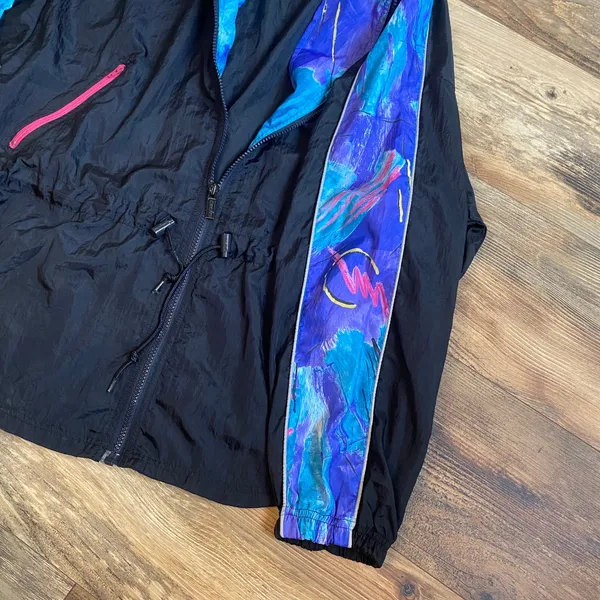 Vintage Reebok Windbreaker Jacket Retro Sport 80s 90s Nylon Medium Oversized - Image 4