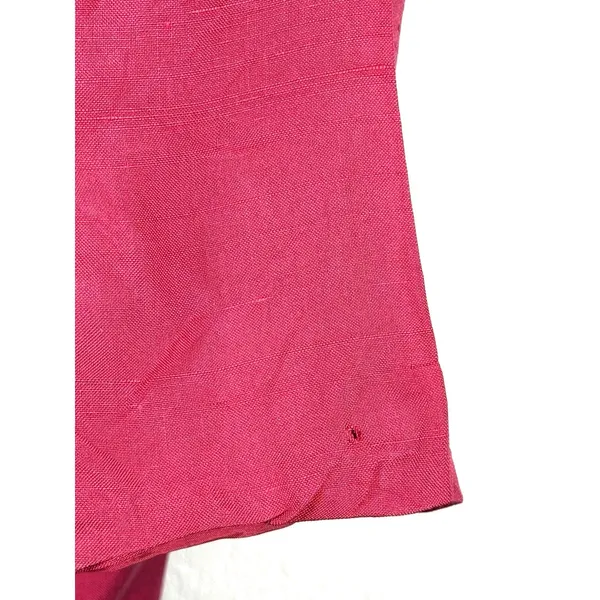 Vintage Marianna Womens 12 Hot Pink 100% Silk Short Sleeve Blazer Jacket 90s - Image 7