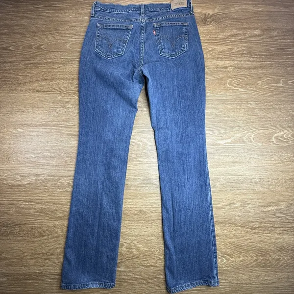 Levi's 505 Straight Leg Jeans Women's 8 Medium Blue Mid Rise Stretch Denim EUC - Image 10