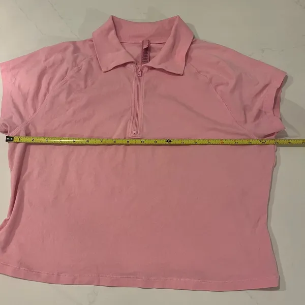 Skims 2X New Vintage Collared Cropped T-Shirt Color Pink - Image 6