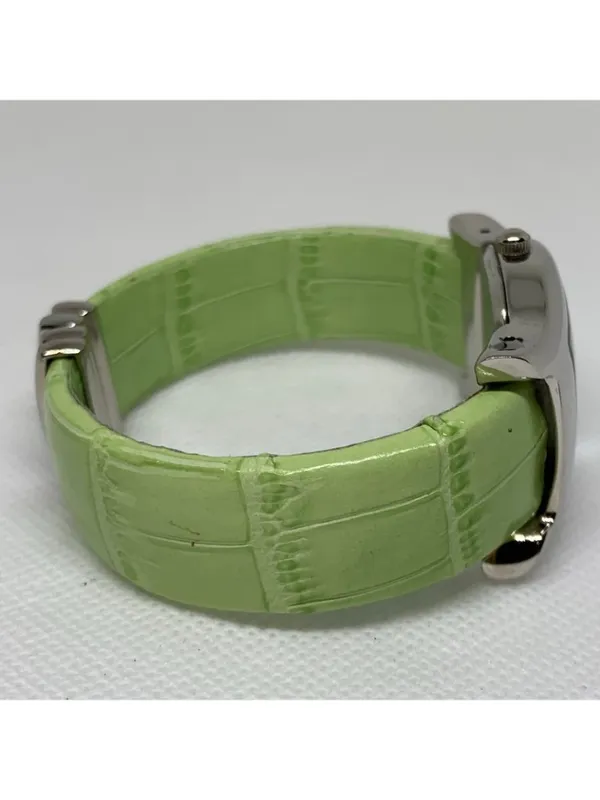Vernier women’s cuff bracelet watch silver green tone 28mm quartz size 6” runnin - Image 5