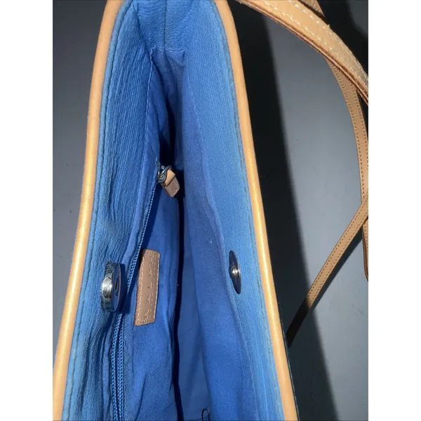 Ralph Lauren Shoulder bag Blue Fabric Tan‎ Leather Trims - Image 9