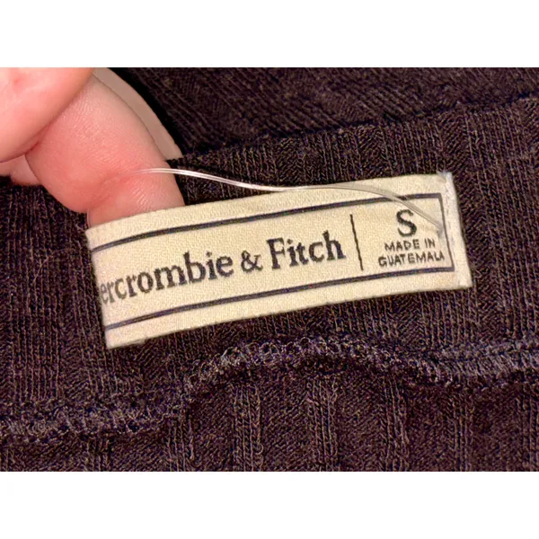 Abercrombie & Fitch Black Ribbed Knit Pull On Side Slit Midi Skirt Womens Size S - Image 5