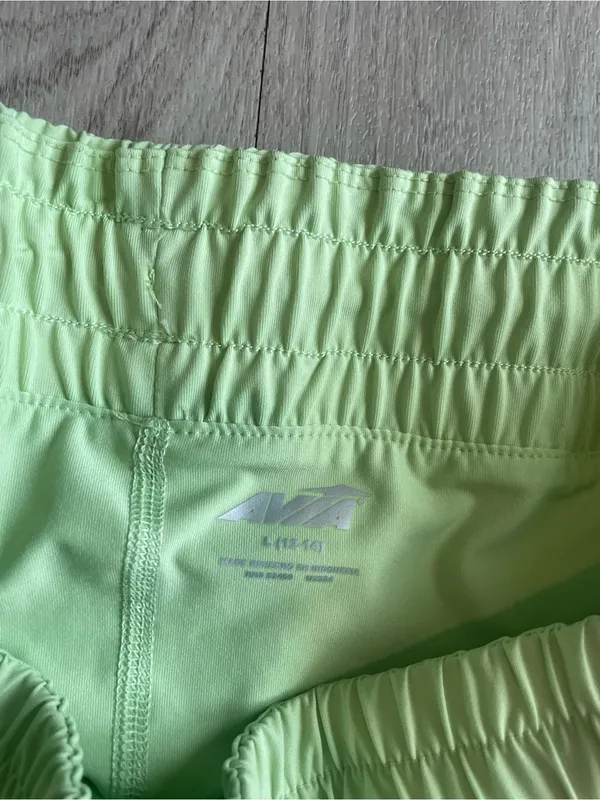 Women's Light Green Elastic Waist Athletic Shorts - Image 2