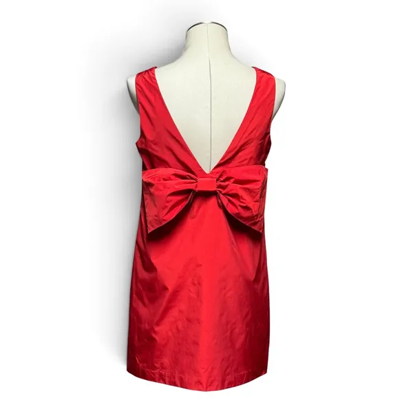 Hyacinth House Tuckernuck Bow Bella Mini Dress Sleeveless V-Neck Red Small - Image 5