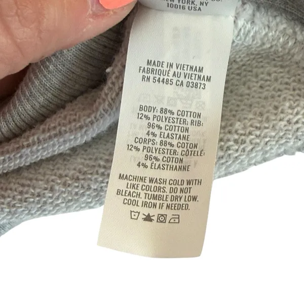 Aerie Seams Right Puff Sleeve Crop Top Medium Heather Gray Grey Athleisure - Image 8