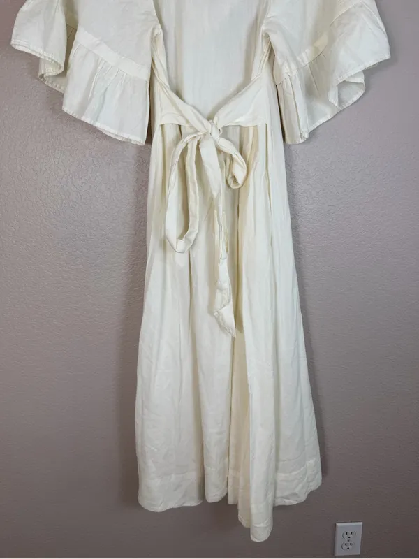 Free People Endless Summer What A Stunner Ruffle Midi Dress Ivory XS NEW $98 - Image 11