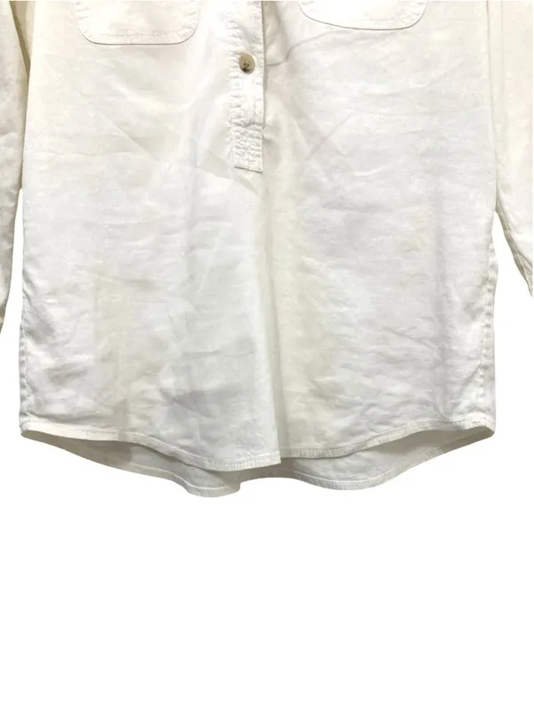 Theory "Corian" Luxury Linen-Blend Popover Utility Shirt M - Image 9