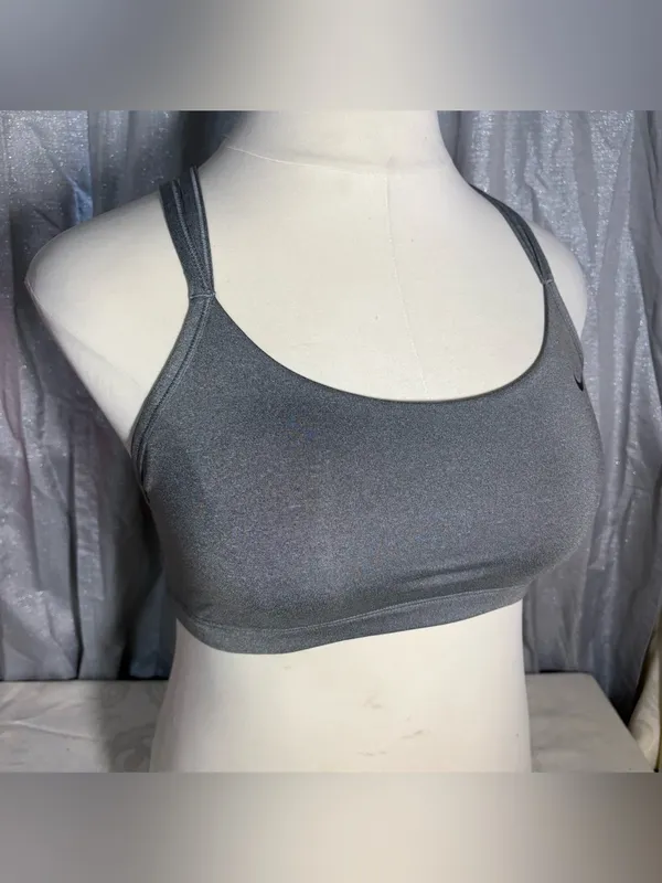 Nike Gray Double-Strap Low-Impact Sports Bra - Image 10