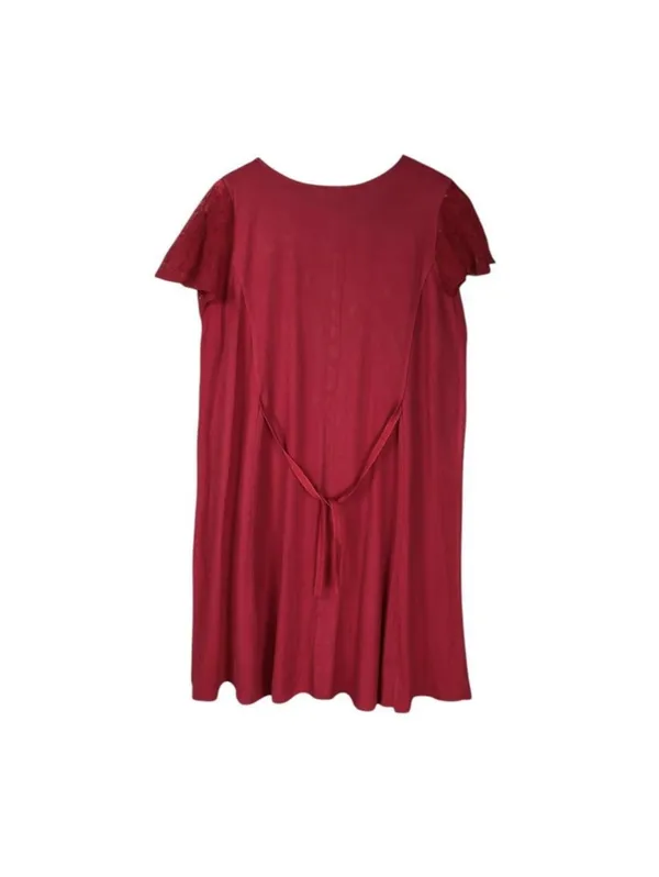 Women's Red and Burgundy Dress - Image 2