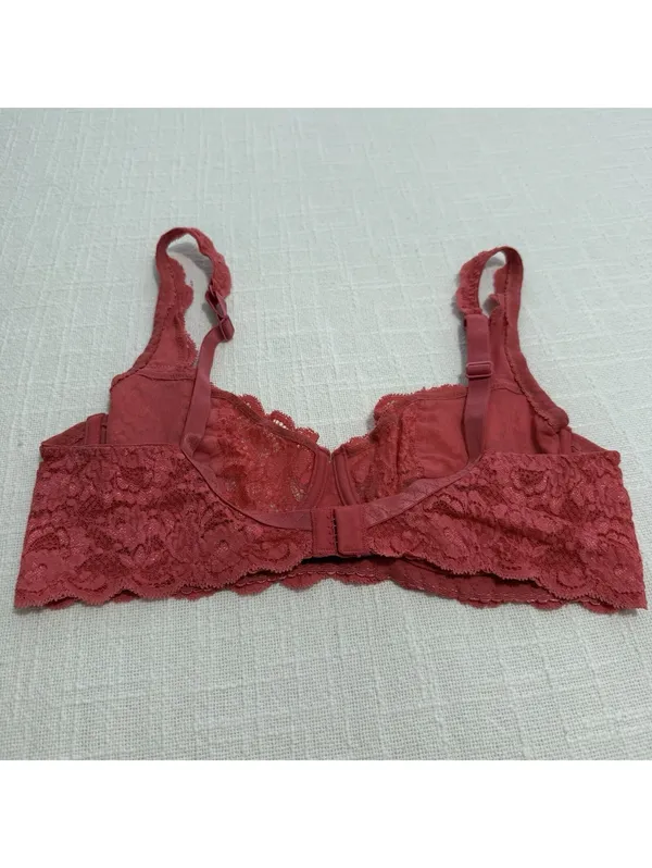 Cosabella Prettie Bra Coral Pink Lace Sz 32D Underwire Unlined Made In Italy - Image 3