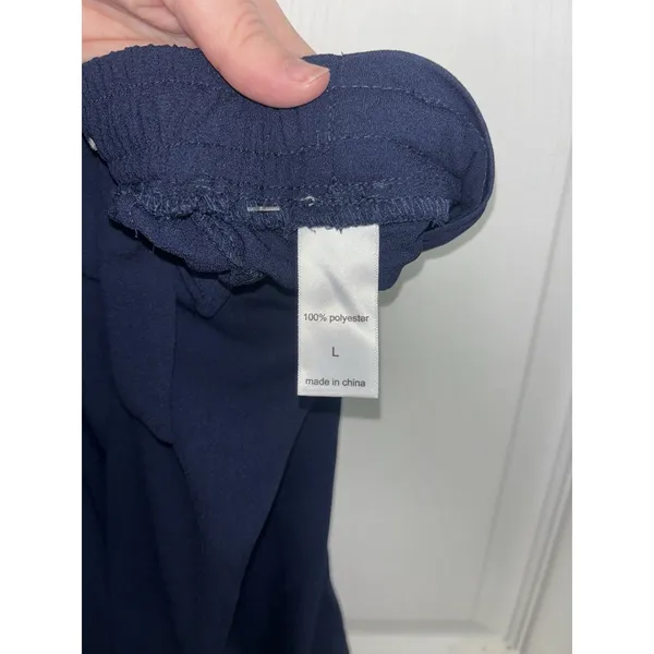 NWOT Maurice's Navy Wide Leg Pull On Crop Pant Large Pockets Beachy Casual - Image 7