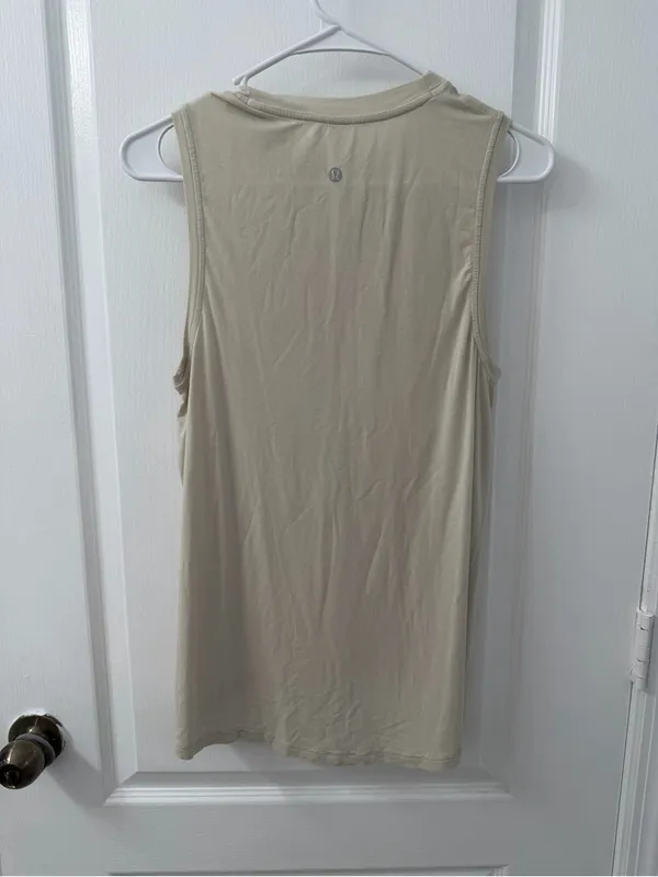 Lululemon Modal-Silk Blend Tie-Front Yoga Tank Top Natural Ivory (Size 4) - Image 8
