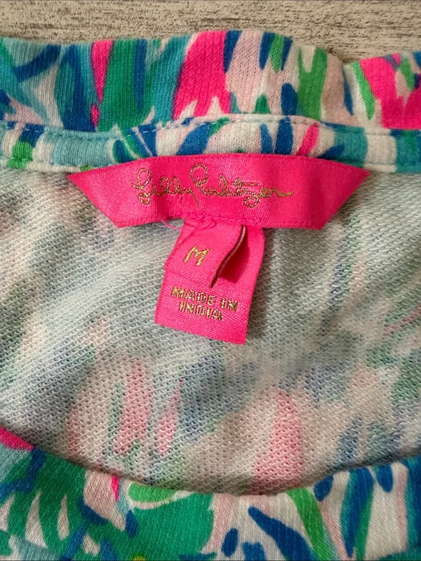 Lilly Pulitzer Jansen Lightweight Sweatshirt Blue Ibiza Cabana Cocktail - Image 7