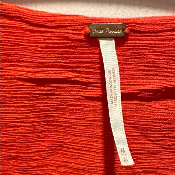 Free People Fiery Red Drape Blouse - Image 2