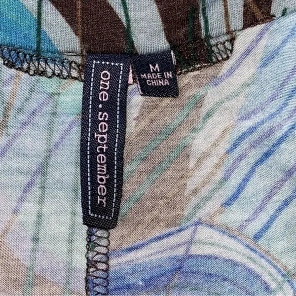 Anthropologie One September Women’s Size M Turquoise Peacock Print Tank Top - Image 8