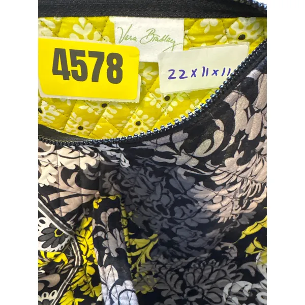 Vera Bradley‎ Floral Grand Traveler Bag Yellow Gray Black Quilted Duffle - Image 12
