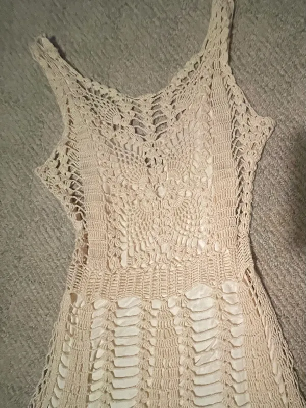 Free People Crochet Dress - Cream Sleeveless Summer Dress - Image 5