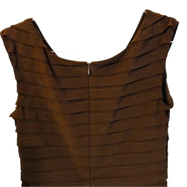 Adrianna Pepell Brown Tier V-Neck Occasion Dress Sz 12 - Image 7