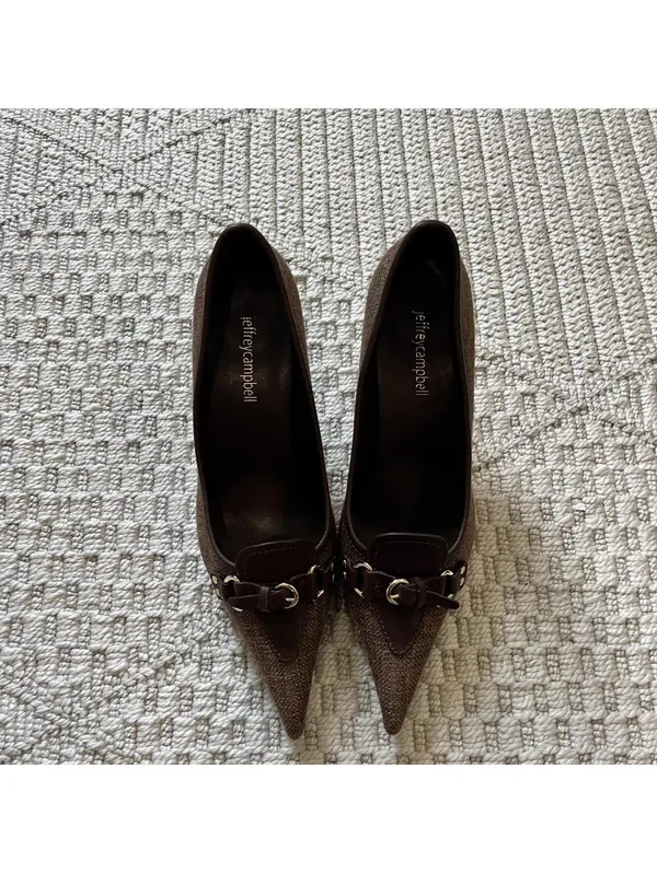 Jeffrey Campbell Walk-Thru Pump in Brown - Image 3