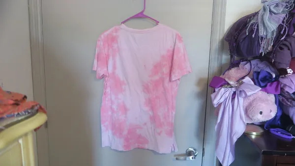 PINK Victoria's Secret tie dye short sleeve t-shirt with pocket in pink and black size XS. - Image 5