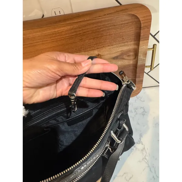 Michael Kors Gilmore satchel black nylon leather-trimmed shoulder bag casual - Image 9