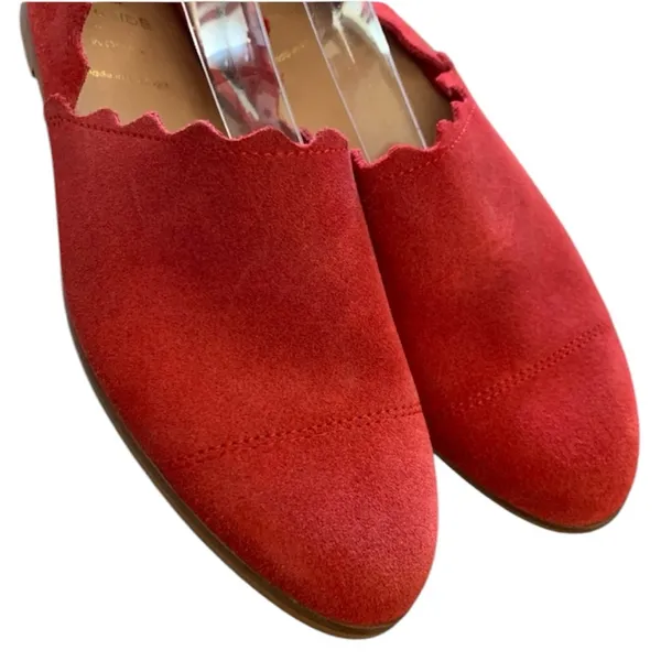Seaside Red Suede Woman’s Scalloped Slip On Flat Shoes Size US … - Image 4