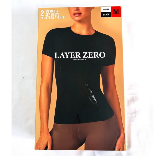 32 Degrees Layer Zero‎ Womens 2 Pack Seamless Nylon T-Shirt Black White Medium - Image 2