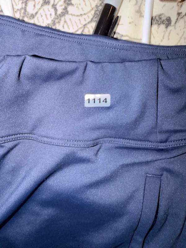 Halara Sz M Navy Blue Wide-Leg Pants With Pockets Size Medium Stretchy Polyeste - Image 7