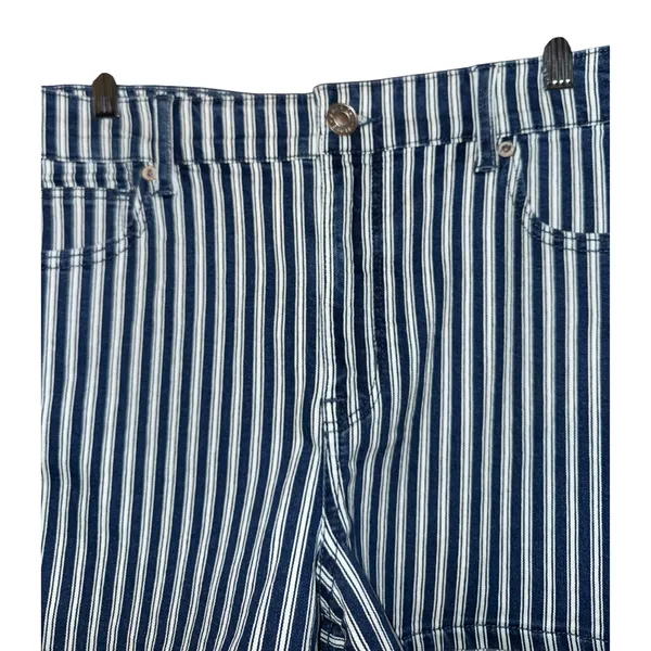 New American Eagle High Rise Shortie Shorts Nautical Striped Women's‎ 16 Stretch - Image 3